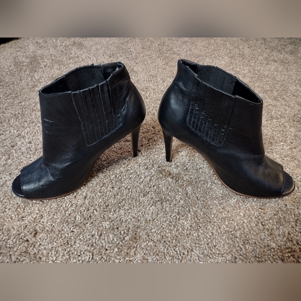 Halogen Black Peep-Toe Ankle Boots 8.5 - Picture 5 of 13